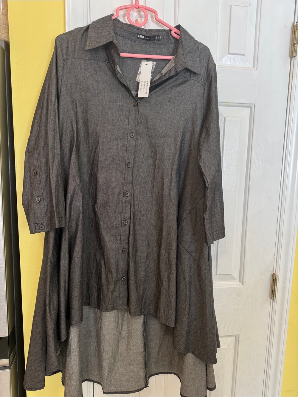INA Ladies Gray denim dress high front low back